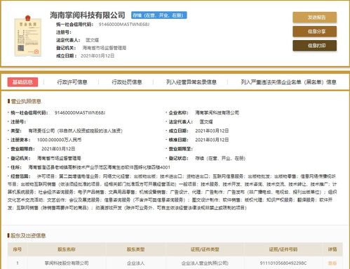 掌阅科技在海南成立新公司，拓展动漫游戏开发业务